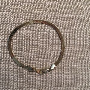 14K gold plated herringbone bracelet NWOT